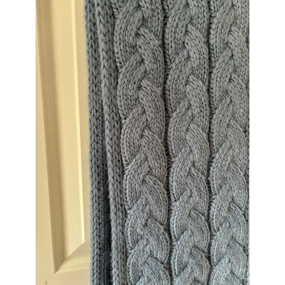 Michael Kors Blue Cable Knit Scarf One Size